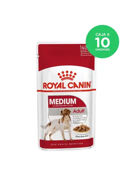Alimento Húmedo Royal Canin Medium Adult Pouch 140 g (caja X 10) para Perros