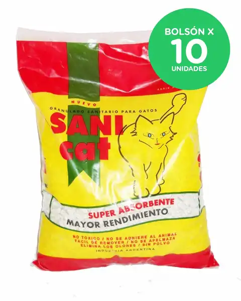 Piedra Sanitaria Sanicat Piedras Sanitarias 2 kg Bolson por 10 Unidades para Gatos