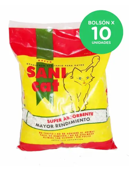 Piedra Sanitaria Sanicat Piedras Sanitarias 2 kg Bolson por 10 Unidades para Gatos