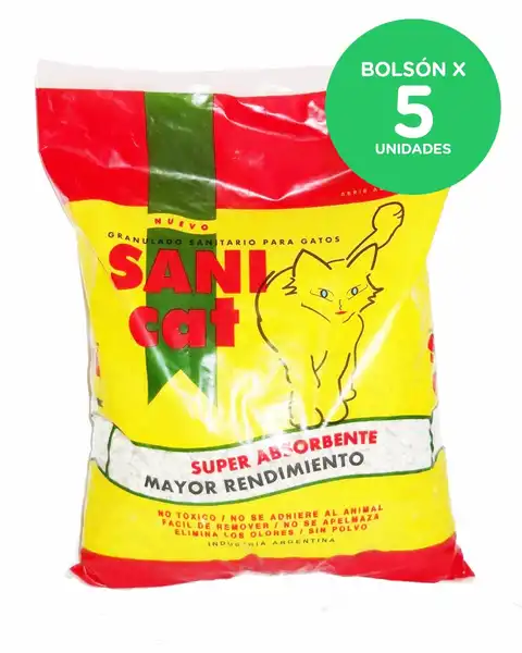 Piedra Sanitaria Sanicat Piedras Sanitarias 4 kg Bolson (5 Unidades) para Gatos