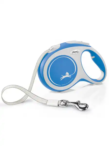 Collar y Correa EXT. Flexi NEW Comfort L 5 m-50 kg Cinta Azul para Perros