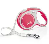 Collar y Correa EXT. Flexi NEW Comfort "l" 5 m-50 kg Cinta Roja para Perros