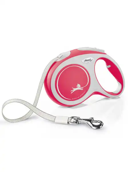 Collar y Correa EXT. Flexi NEW Comfort "l" 5 m-50 kg Cinta Roja para Perros