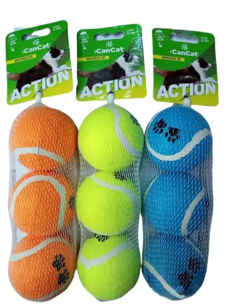 Juguete Can Cat Pelotas Medianas Naranja X 3 Uindades para Perros