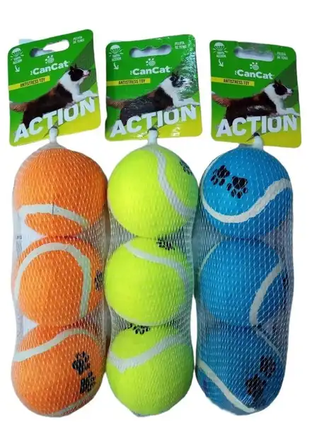 Juguete Can Cat Pelotas Medianas Naranja X 3 Uindades para Perros