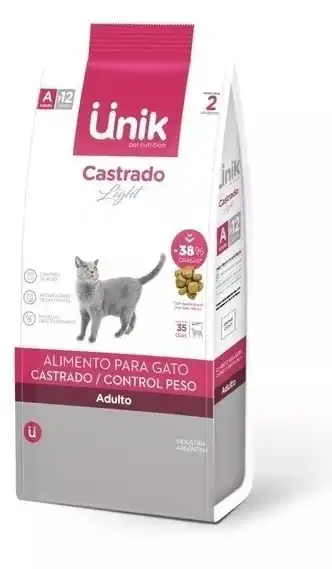 Alimento Balanceado Seco Unik Gato Adulto Control de Peso/castrados 2 kg