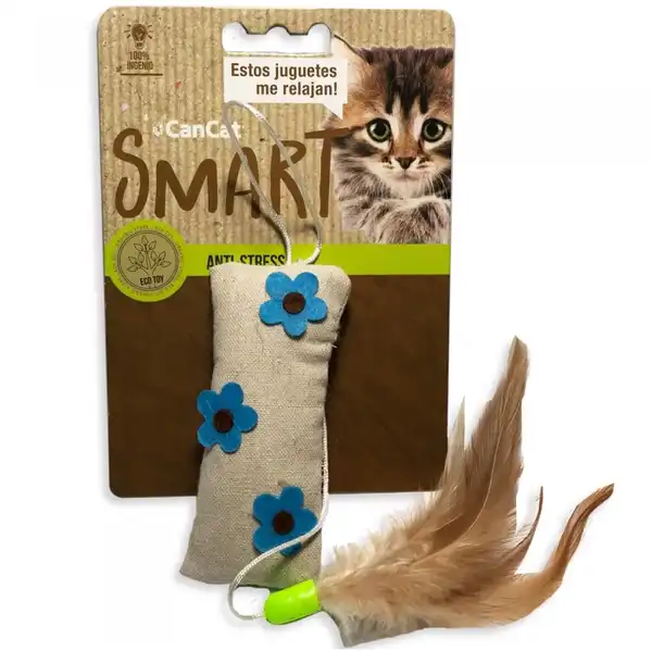 Juguete Can Cat Peluche Plumas con Hilo para Gatos