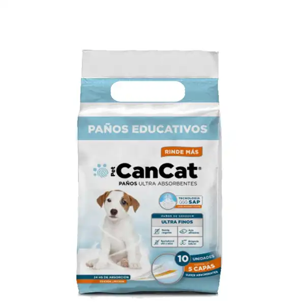Paño Can Cat Paños Premium por 10 Unidades BOY (60X60) para Perros