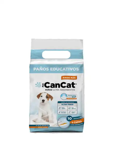 Paño Can Cat Paños Premium por 10 Unidades BOY (60X60) para Perros