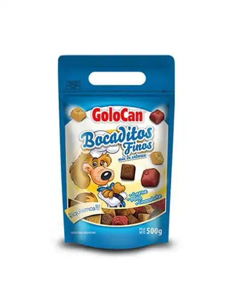 Snack Golocan Bocaditos Finos Carne Pollo Chocolate 500 g para Perros
