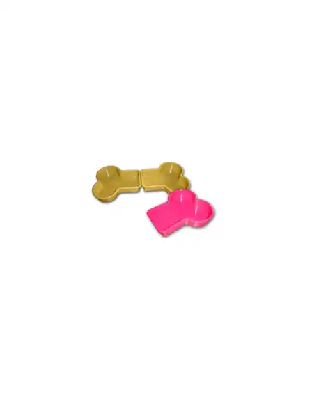 Comedero Bebedero Cafran Medio Hueso Grande 2 Unidades 55 x 26 x 5.5 cm para Perros