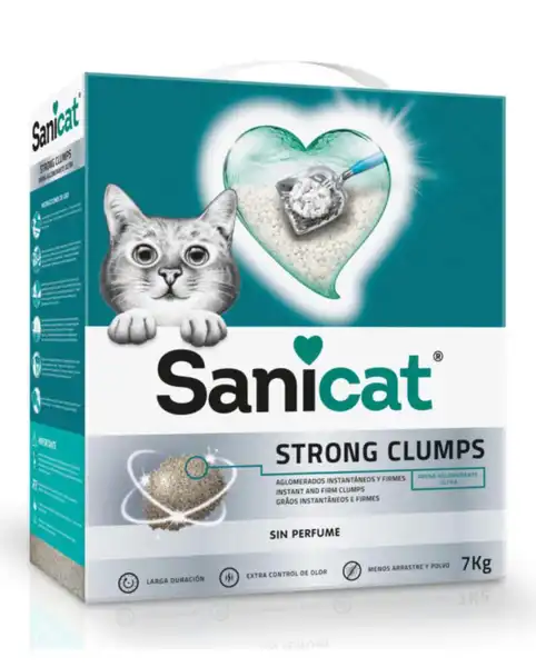 Piedra Sanitaria Sanicat Piedras Strong Clumps X 7 kg para Gatos