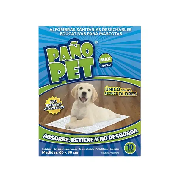 Paño Pañopet PET MAX Compact por 10 Unidades para Perros