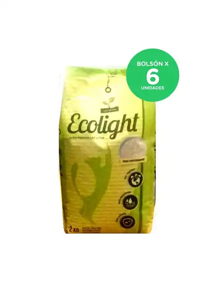Piedra Sanitaria Ecolight Piedras Sanitarias DRY 2 kg por 6 Unidades para Gatos