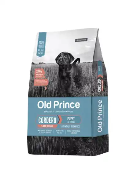 Alimento Balanceado Seco Old Prince Novel Cordero y Arroz Cachorro 3 kg para Perros