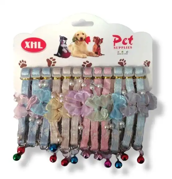 Collar y Correa con Moño Brillo para Perros