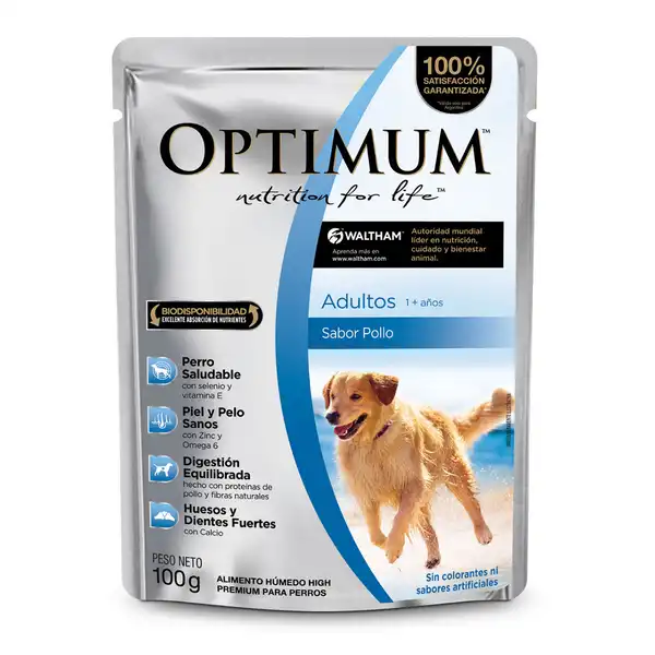 Alimento Húmedo Optimum Pouch Perro Adulto Raza Mediana y Grande 100 g