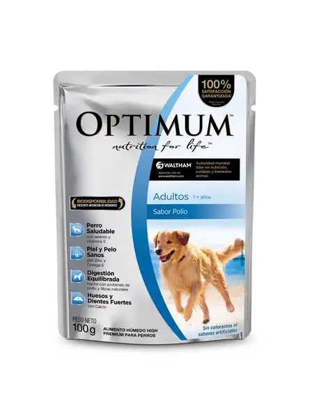 Alimento Húmedo Optimum Pouch Perro Adulto Raza Mediana y Grande 100 g