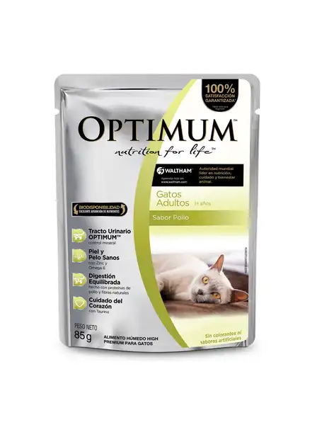 Alimento Húmedo Optimum Pouch Gatos Adultos 85 g