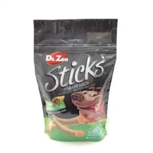 Snack Dr. Zoo Sticks Roll Pollo Doypack X 200 g - Dr.zoo para Perros