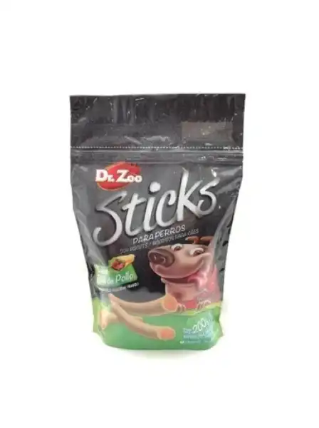 Snack Dr. Zoo Sticks Roll Pollo Doypack X 200 g - Dr.zoo para Perros