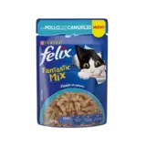 Alimento Húmedo Felix Pouch Fantastic MIX con Pollo y Salsa Sabor a Cangrejo 85 g para Gatos