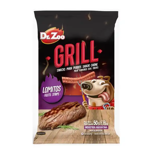 Snack Dr. Zoo Grill Lomitos 50 g (x 1 Unidad) para Perros