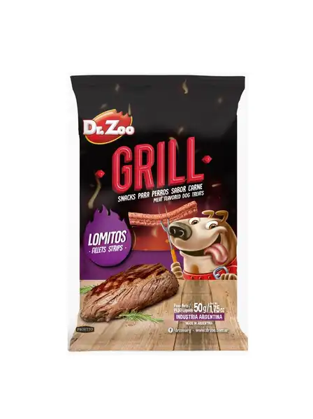 Snack Dr. Zoo Grill Lomitos 50 g (x 1 Unidad) para Perros