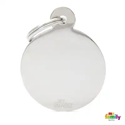 Medalla My Family Basic Chrome BIG Round Brass MFB16 para Perros