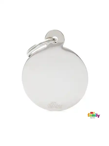 Medalla My Family Basic Chrome BIG Round Brass MFB16 para Perros
