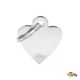 Medalla My Family Basic Chrome Small Heart Chromed Brass MFB21 para Perros