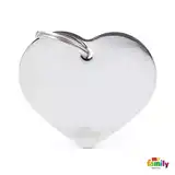 Medalla My Family Basic Chrome BIG Heart Chromed Brass MFB26 para Perros