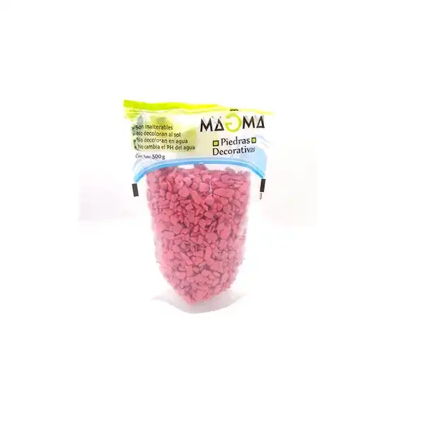 Plantas, Troncos y Piedras Magma Decorativa Línea Aqua Rosa X500 g para Peces