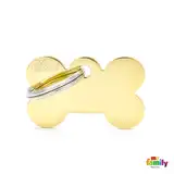 Medalla My Family Basic Gold Small Bone Golden Brass MFB02 para Perros