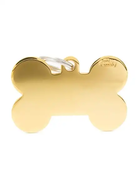Medalla My Family Basic Gold BIG Bone Golden Brass MFB07 para Perros