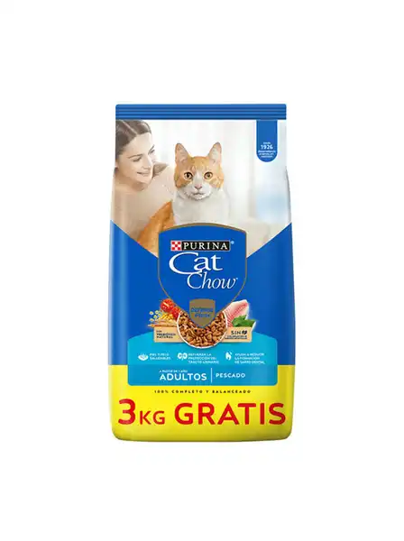 Alimento Balanceado Seco Catchow Adultos Pescado Pollo 15 kg + 3 kg de Regalo (bolsa de 18 kg) para Gatos