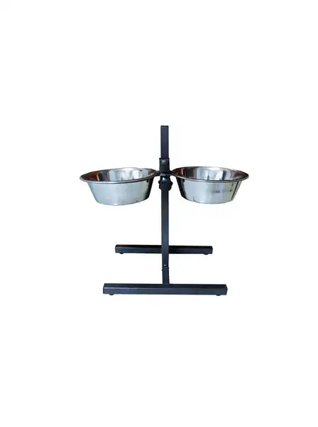 Comedero Bebedero Per-Ros Inox Base Ajustable 2 x 28 cm - para Perros