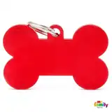Medalla My Family Basic XL RED Aluminum Bone MFXL02 para Perros