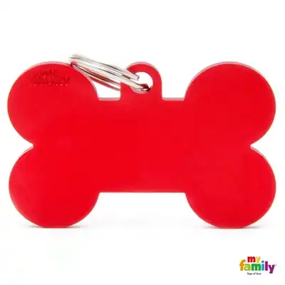 Medalla My Family Basic XL RED Aluminum Bone MFXL02 para Perros