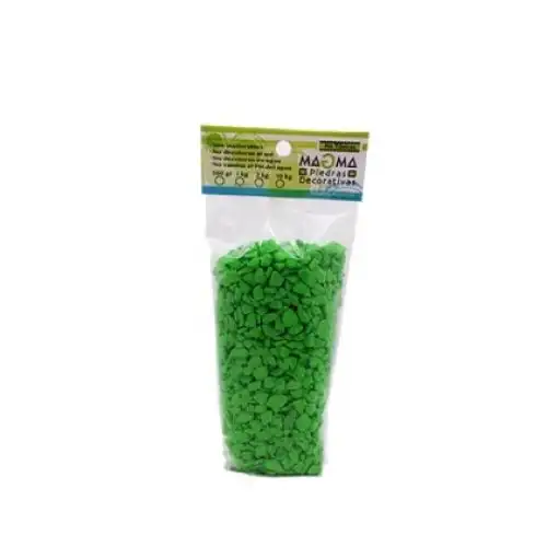 Plantas, Troncos y Piedras Magma Decorativa Línea Aqua Verde Manzana X500 g para Peces