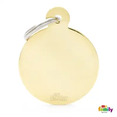 Medalla My Family Basic Gold BIG Round Golden Brass MFB17 para Perros