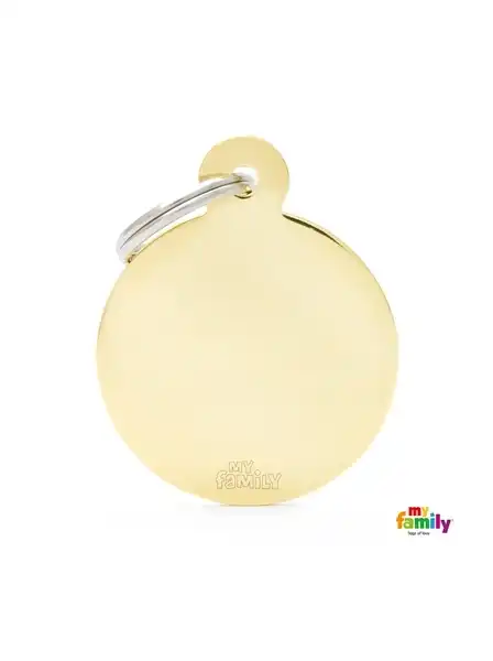 Medalla My Family Basic Gold BIG Round Golden Brass MFB17 para Perros