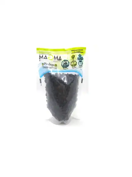 Plantas, Troncos y Piedras Magma Decorativa Línea Aqua Negra X500 g para Peces