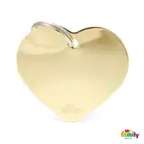 Medalla My Family Basic Gold BIG Heart Golden Brass MFB27 para Perros