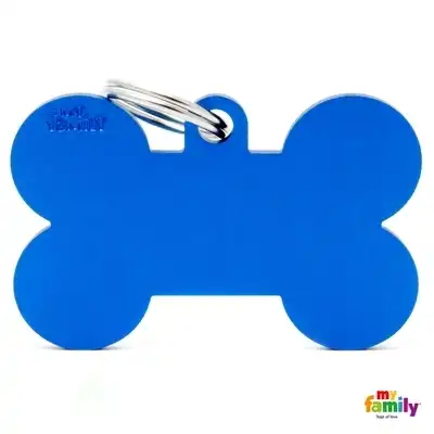 Medalla My Family Basic XL Blue XL Aluminum Bone MFBXL01 para Perros