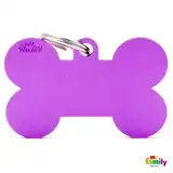 Medalla My Family Basic XL Purple Aluminum Bone MFXL04 para Perros