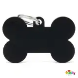 Medalla My Family Basic XL Bone Aluminum Black MFBXL05 para Perros