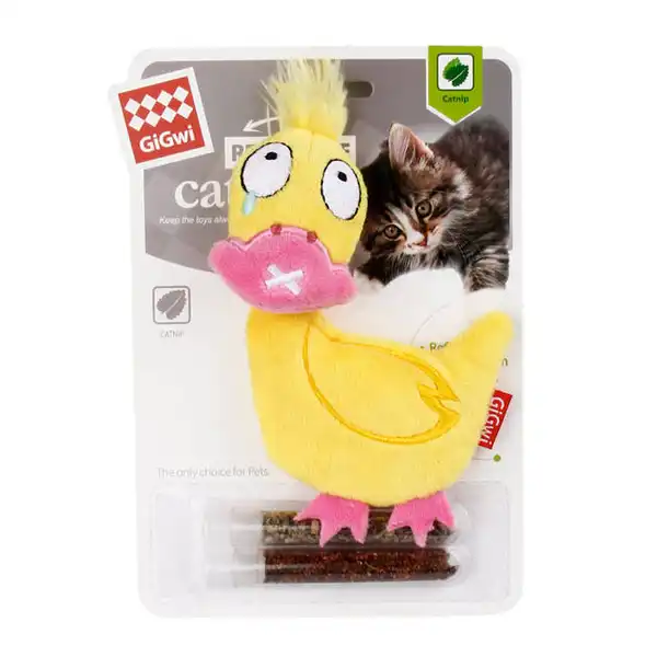 Juguete Millex Gigwi Refillable Duck W/catnip para Perros y Gatos