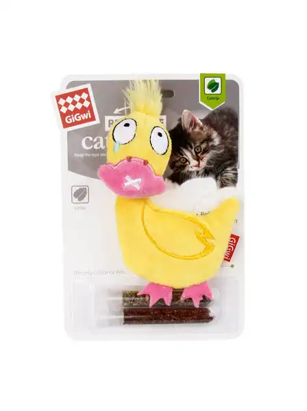 Juguete Millex Gigwi Refillable Duck W/catnip para Perros y Gatos