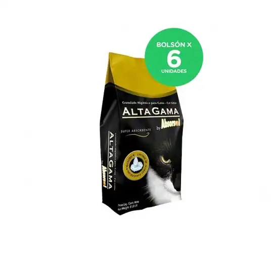 Piedra Sanitaria Sol Minerales Absorsol Alta Gama Negra 2 kg (bolson por 6 Unidades) para Gatos